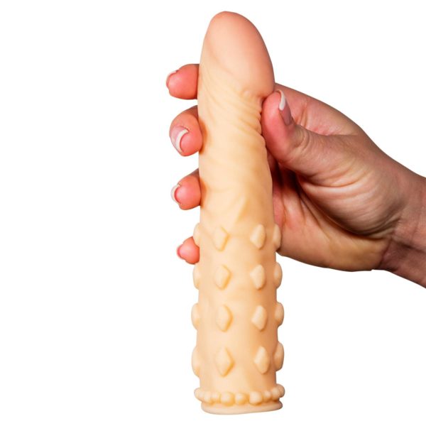 2 Extra Inches Textured Penis Extender Sleeve / Hollow Sleeve | Online Penis Sleeve |Adulttoys-india | Sex Toys Tamilnadu