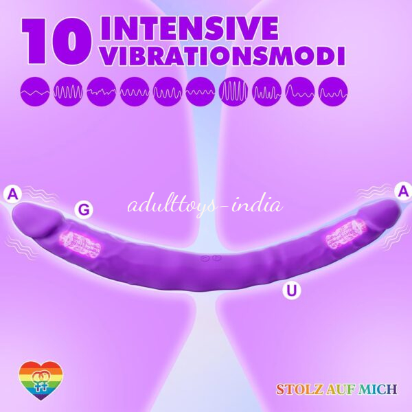 15.7 Inches Double Ended wireless Remote Control Vibrating Penis Dildo For Lesbian - Image 4