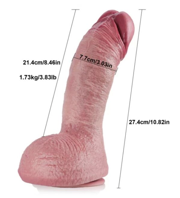 Ultra Thick Girth Silicone Realistic Master Dildo 10.82 Inches - Image 6