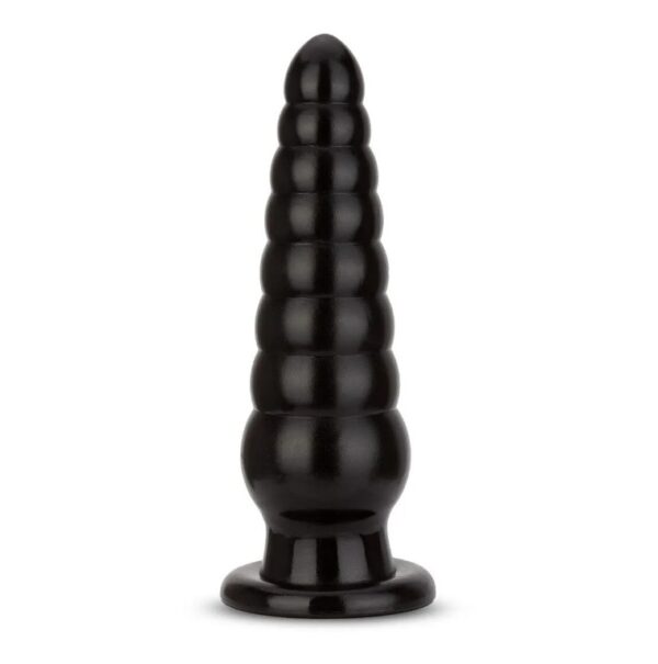 XL Black Spiral Beads 10″ Ribbed Butt Plug Anal Stretcher For Couple - Image 3
