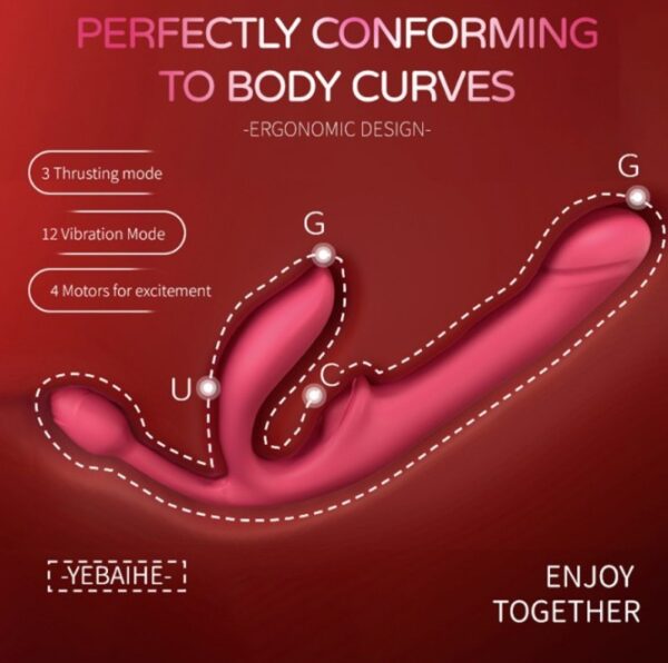 1 in 4 Lesbian Vibrator G-spot and Clitoral and Anal Stimulator with Wireless Remote - Image 6