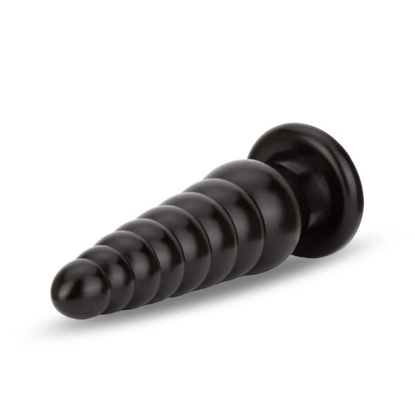 XL Black Spiral Beads 10″ Ribbed Butt Plug Anal Stretcher For Couple - Image 6