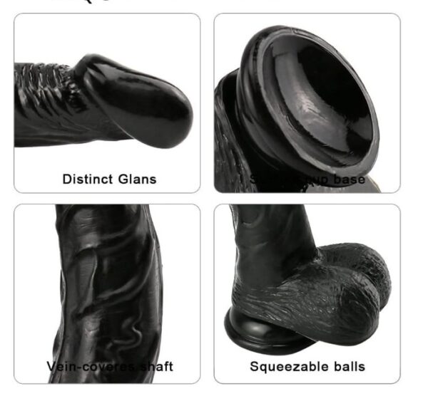 Realistic Skin American Whoppers 9 Inch Dildo in Black - Image 3