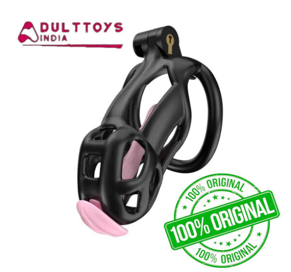 Black Cobra Small 3D Printed Bondage Chastity Kit With Urethral with 5 Sizes Breathable Rings
