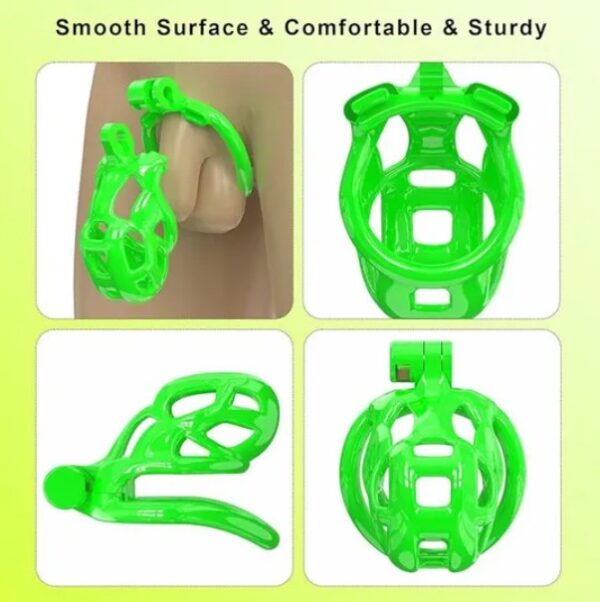 Green Cobra Nano 3D Printed Chastity Kit With Urethral with 5 Sizes Breathable Rings - Image 4