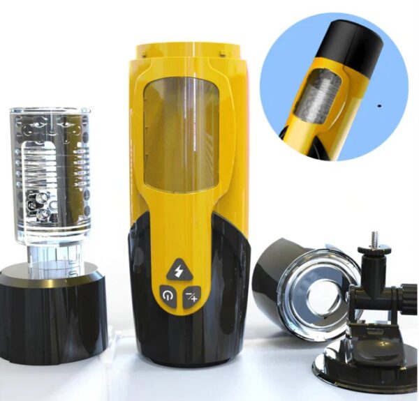 Handsfree Dark Knight Yellow Automatic Thrusting Rotating Vibrating Male Masturbate Sex toy - Image 7