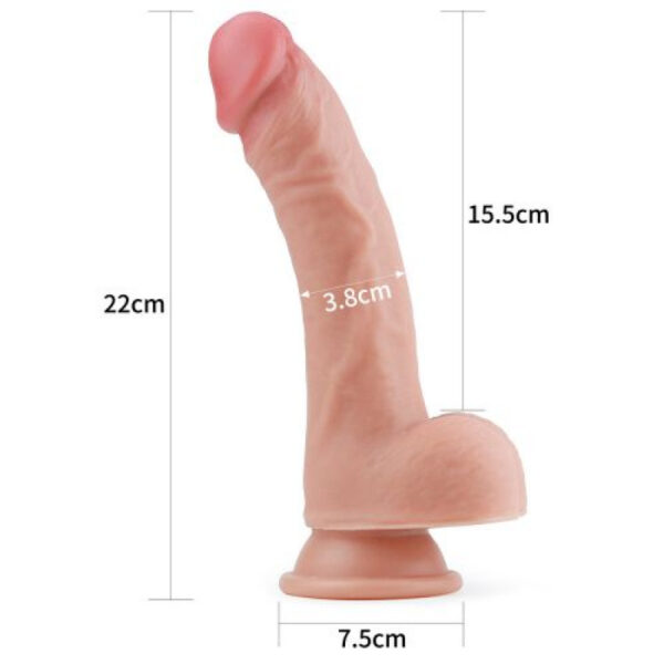 Lovetoy dual layer Platinum silicone 8 Inches Penis Dildo For Couple - Image 4