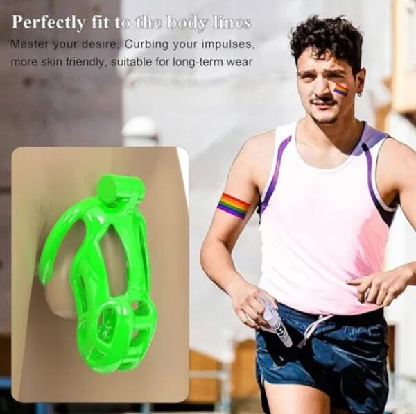 Green Cobra Small 3D Printed Chastity Kit With Urethral with 5 Sizes Breathable Rings - Image 7