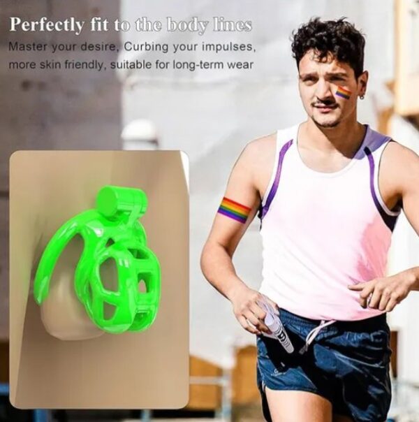NUB Green Cobra Male Chastity 3D Printed Cage Kits 5 Sizes Breathable Rings with Pussy Catheter - Image 6