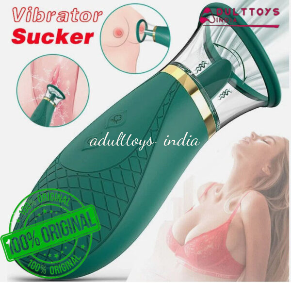 Hot Rechargeable Green Nipple Sucking and Licking Clitoral Stimulator