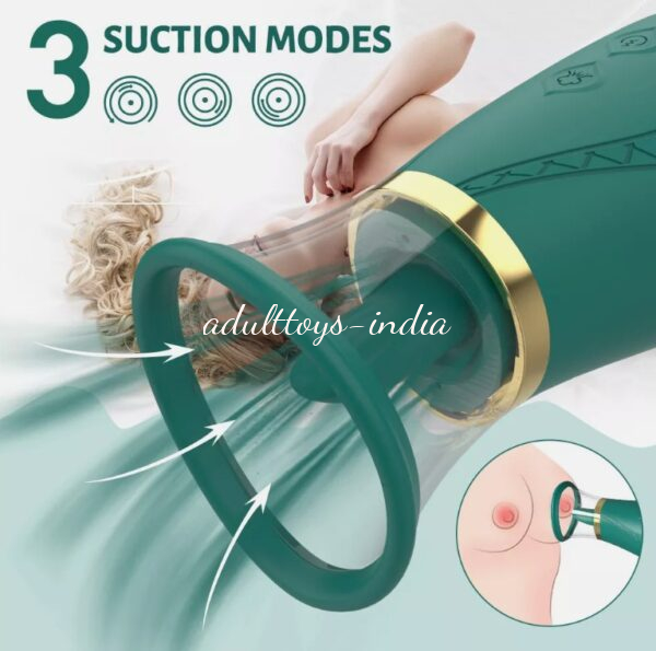 Hot Rechargeable Green Nipple Sucking and Licking Clitoral Stimulator - Image 4