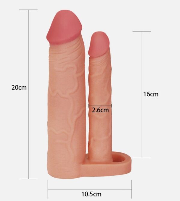 2 inch extension Lovetoy Double Penetration Anal Dildo Sleeve For Men - Image 6
