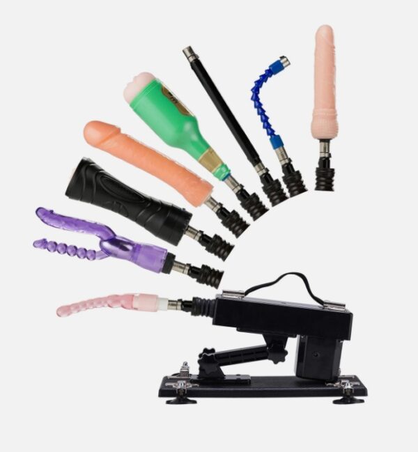 8 Attachment With Automatic Sex Machine Black Men And Women Unisex Sex Tools India - Image 3