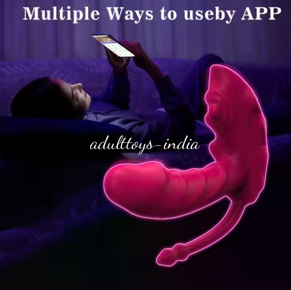 Pink Wearable G-Spot Anal Bead Dildo Vibrator Long Distance App Remote Control Butterfly Panty - Image 4