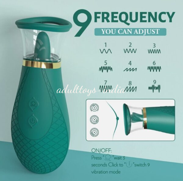 Hot Rechargeable Green Nipple Sucking and Licking Clitoral Stimulator - Image 5