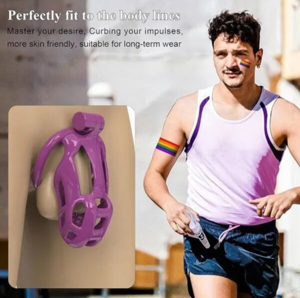 Purple King Cobra 3D Printed Small Chastity Kit With Pink Urethral Catheter - Image 2
