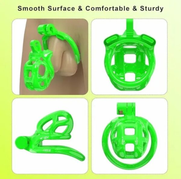 NUB Green Cobra Male Chastity 3D Printed Cage Kits 5 Sizes Breathable Rings with Pussy Catheter - Image 3