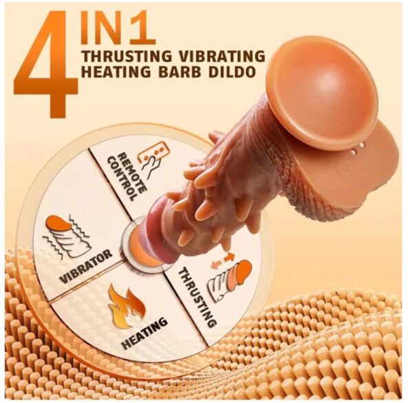 1in4 Thrusting Spikes Vibration G Spot Anal Stimulation Heating Dildo - Image 5