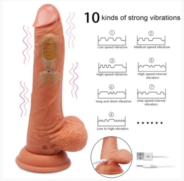 360° Rotation 8.3Inches Super Strong Vibration With Wireless Remote Penis Dildo Sex Toys India - Image 2