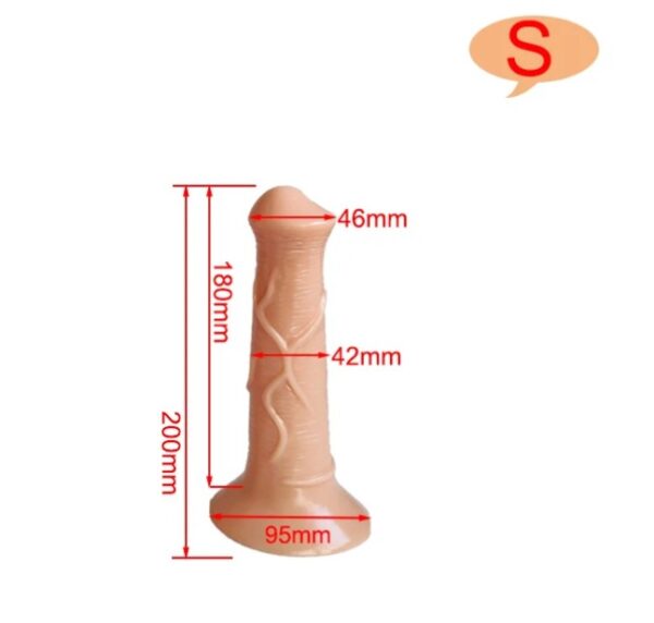 7.8 Inches Realistic Horse Animal Silicone Dildo With Strong Suction Cup-Flesh - Image 2