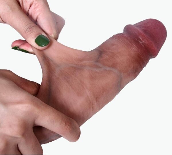 7.87 Inches Realistic Silicone Dual Layer Big Size Sliding Penis Dildos For Women - Image 4
