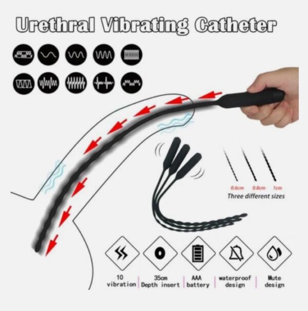 Extra Long urethral catheter Vibrating Plug For Men - Image 2