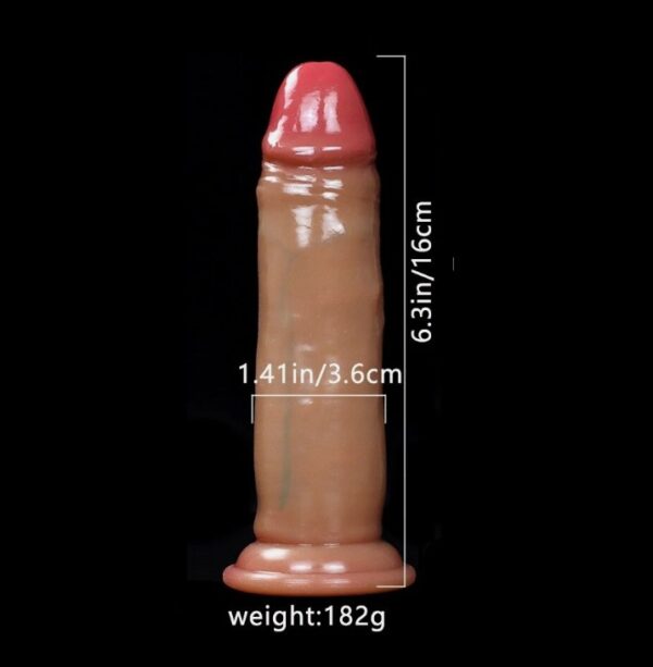 6.3 Inches Realistic Silicone Dual Layer Sliding Penis Dildo With Strong Suction Cup For Beginners - Image 5