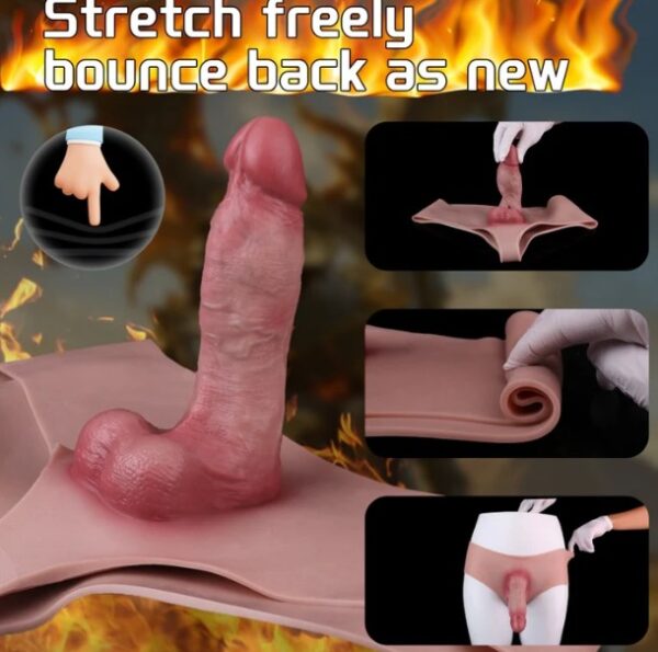 6.5 Inches Solid Pant Silicone Realistic Dildo for Physical ED Improvement - Image 3