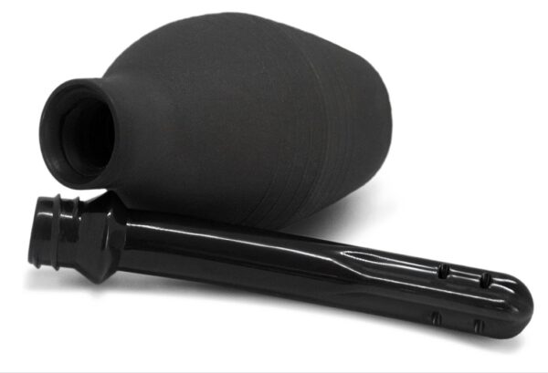 Anal Vagina Silicone Doll Enema Bulb with Arc Shape in Black - Image 5