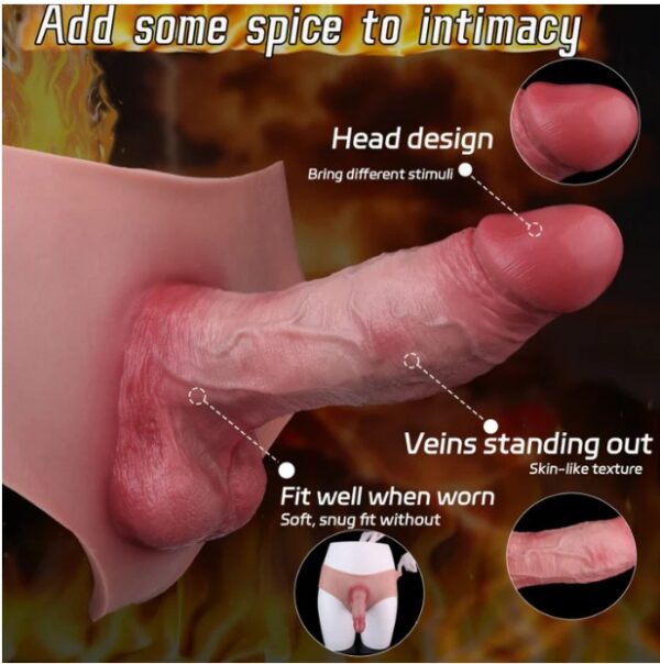 6.5 Inches Solid Pant Silicone Realistic Dildo for Physical ED Improvement - Image 4