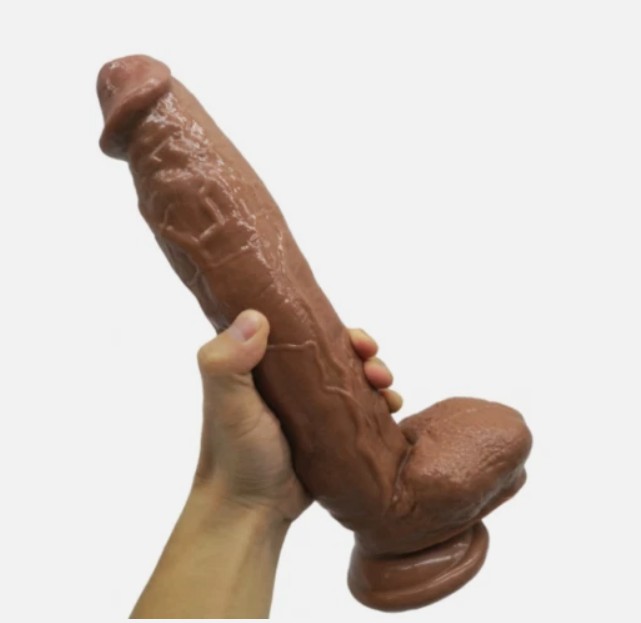 12inch Long Silicone Realistic Huge Dildo Cock Suction Cup Women Sex Toys -Brown - Image 2
