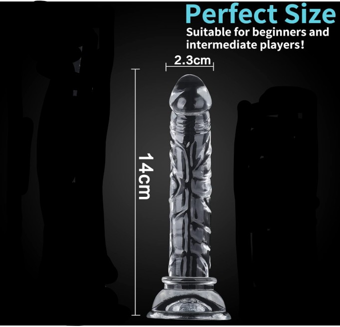 5.7 Inches Crystal Clear Beginners to Advanced Users Anal Dildos with Strong Suction - Image 5