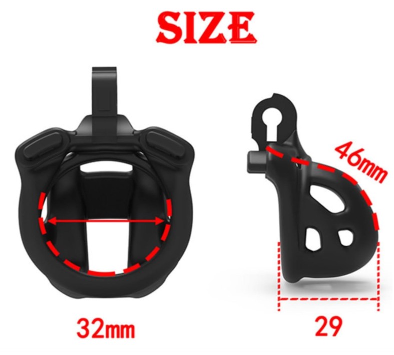 White Super Mini Cobra Double Cuff Chastity Cage Kit For Men - Image 4