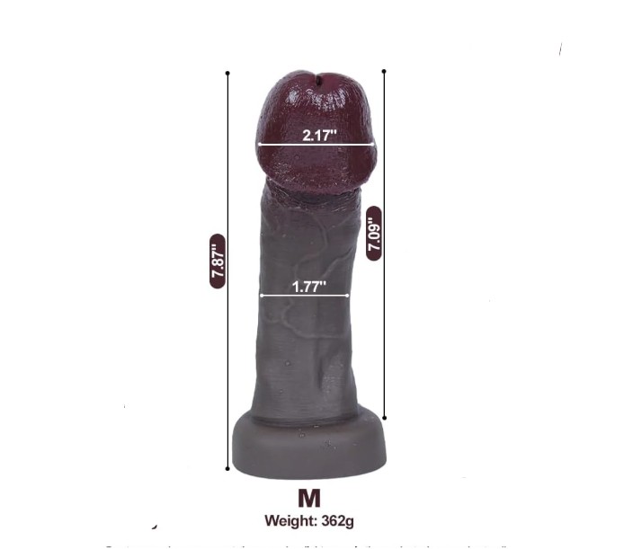 Coffee Brown Glans Mushroom Head Realistic Classic Silicone Dildos For Women - Image 6