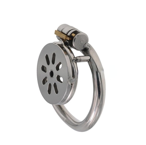 Unique Design Flat Stainless Steel Chastity Lock Male Cage Chastity Device(50mm) - Image 5