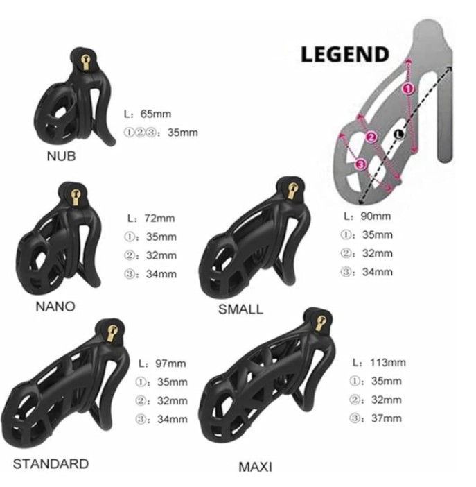 Invisible Lock Male Comfortable Cobra Nano Chastity Device with 4 Rings - Image 5