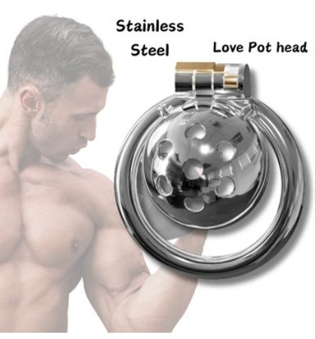 Heart Shape Hole Steel Male Chastity Cage Prevent Erection for Men - Image 2