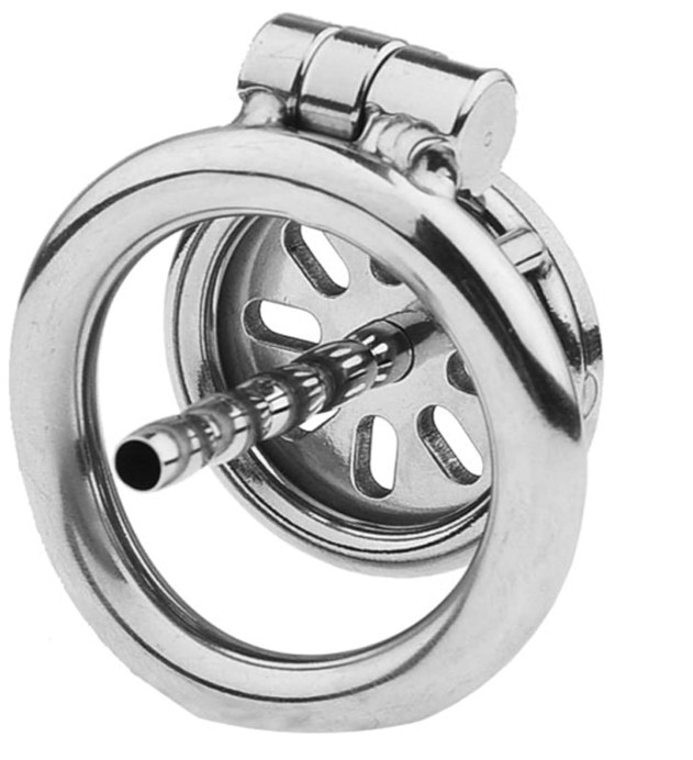 Unique Design Flat Stainless Steel Chastity Lock Male Cage Chastity Device(50mm) - Image 2