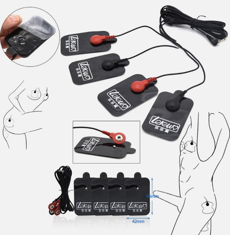 Electric Shock Anal Plug Body Loop Breast Massage Pad Full Kit for Couple - Image 2