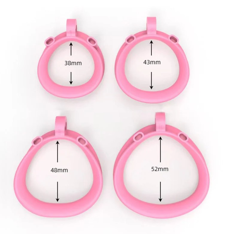 Pink Small 3D Cobra 6.0 Chastity Device Kit With 4 Python Rings For Men - Image 4