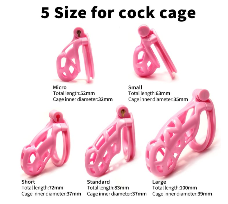 3.0 Pink Breathable 3D Cage Chastity Device with 4 Sizes Chastity Ring Cage - Image 6