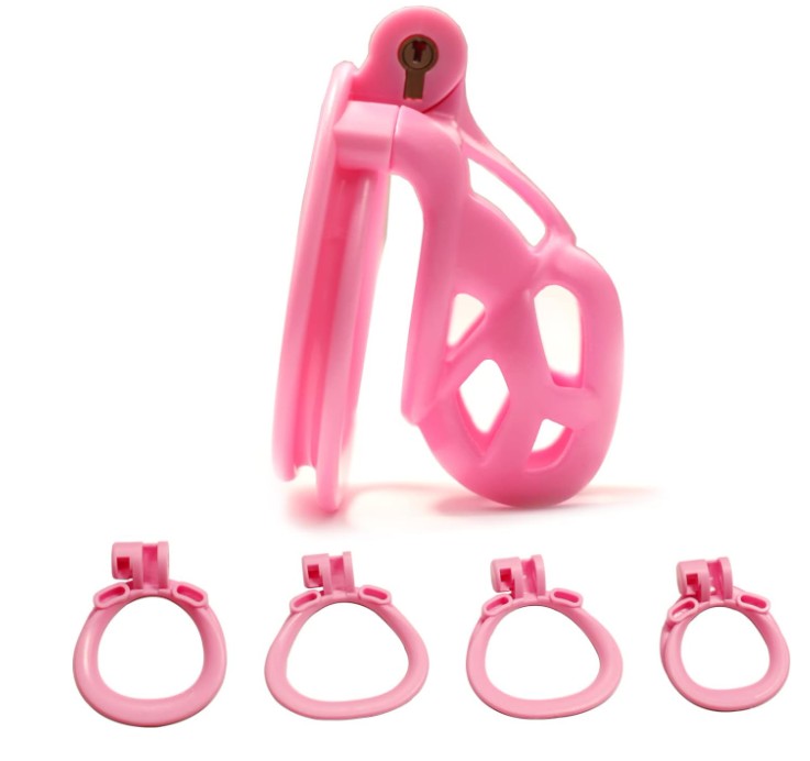 3.0 Pink Breathable 3D Cage Chastity Device with 4 Sizes Chastity Ring Cage - Image 2