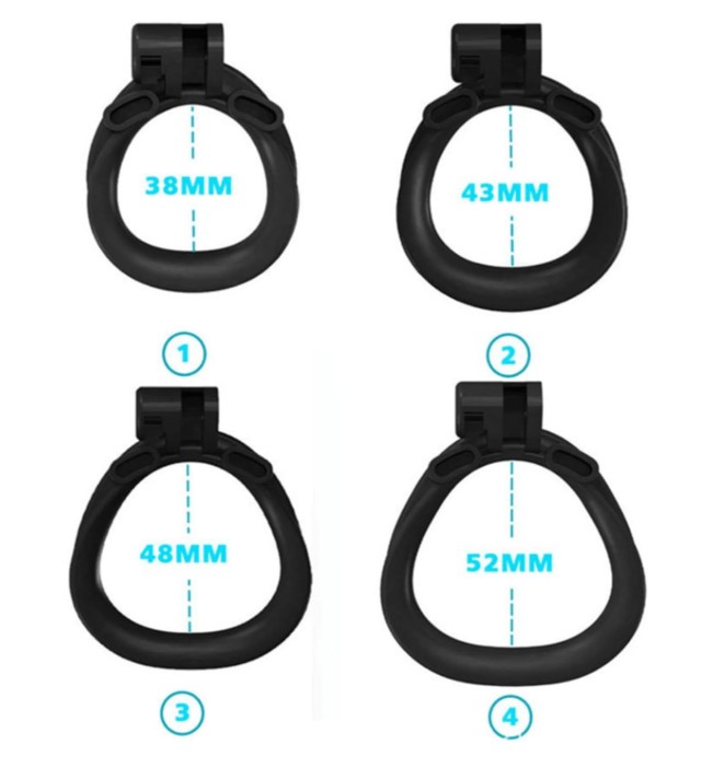 White Super Mini Cobra Double Cuff Chastity Cage Kit For Men - Image 5