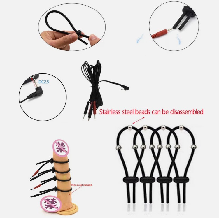 Electric Shock Anal Plug Body Loop Breast Massage Pad Full Kit for Couple - Image 4