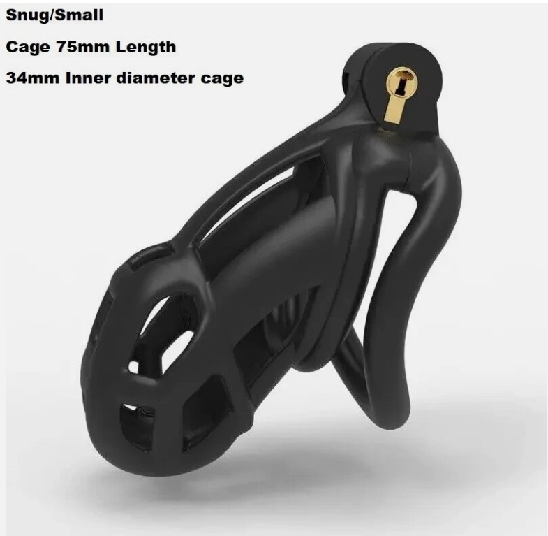 Black Penis Lock Cobra Chastity Cage-Small - Image 2