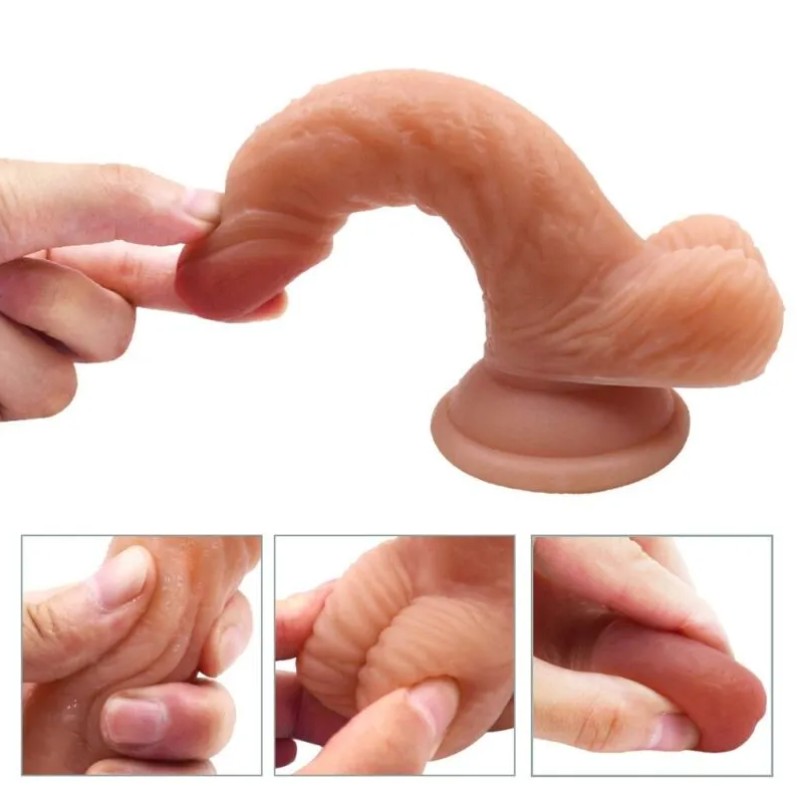 Beginners 6 Inches Small Liquid Silicone Dildo With Strong Suction Cup - Image 2