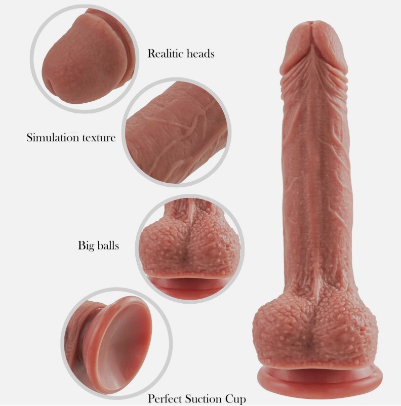 Dual Layered Liquid Silicone Ultra Real Realistic Penis Dildos For Women - Image 4