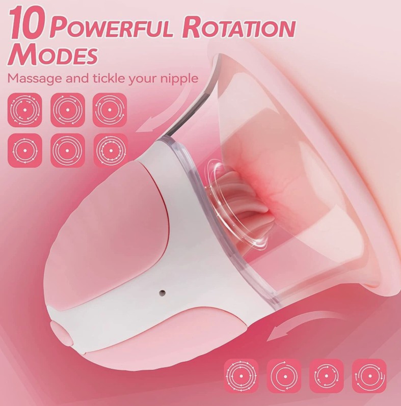 360° Vibrating Sucking Rotational Stimulation Nipple Pleasure Sex Toy Clamps- 2PCS - Image 5