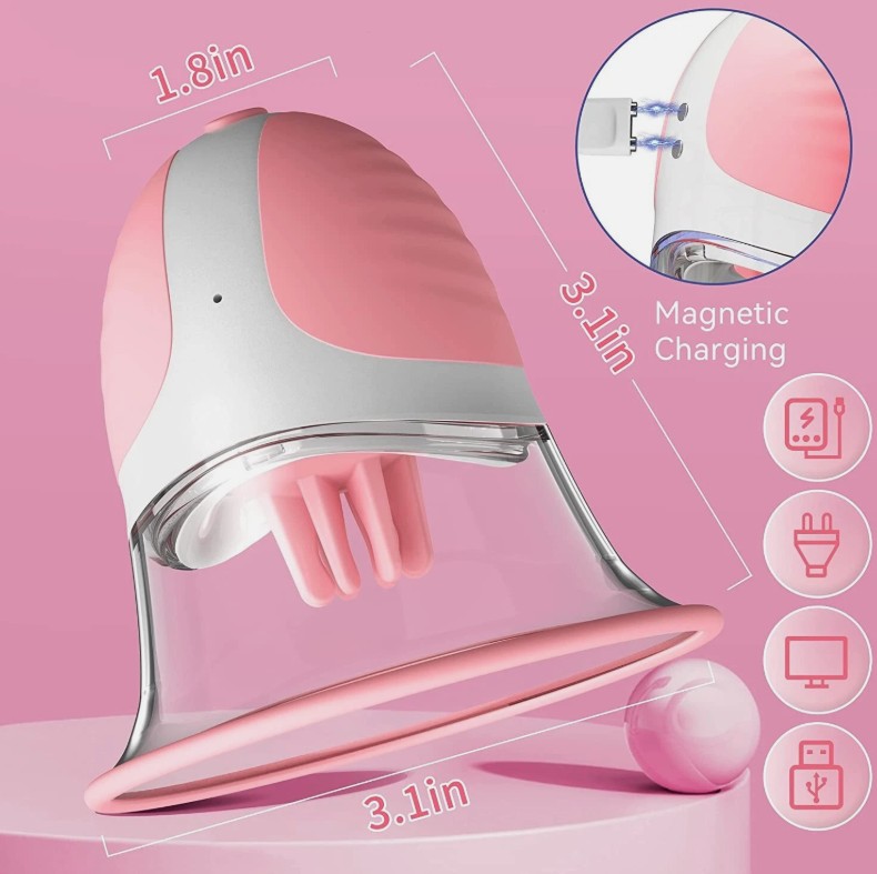 360° Vibrating Sucking Rotational Stimulation Nipple Pleasure Sex Toy Clamps- 2PCS - Image 6