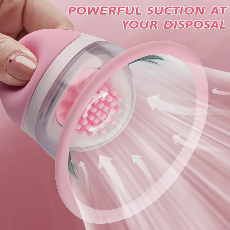 360° Vibrating Sucking Rotational Stimulation Nipple Pleasure Sex Toy Clamps- 2PCS - Image 7